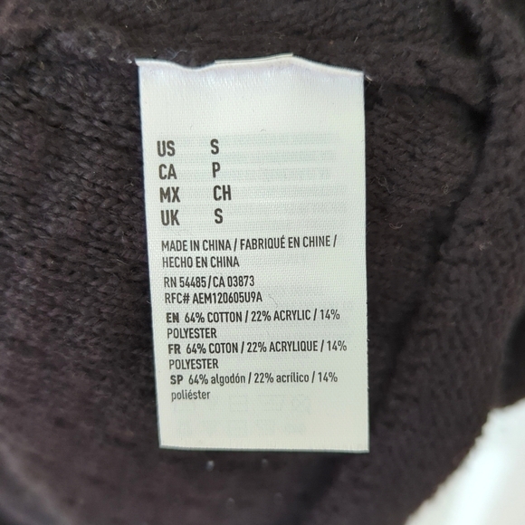 American Eagle Knit Quarter Sleeve Round Neck Flowy A-Line Mini Dress Black S - Picture 6 of 12